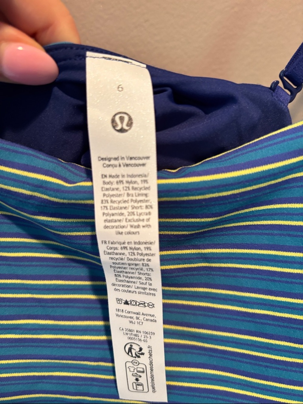 LULULEMON ALIGN APRON DRESS *JACQUARD in VARIATED STRIPE TWICE BLUE SZ 6 NWT - Picture 9 of 10